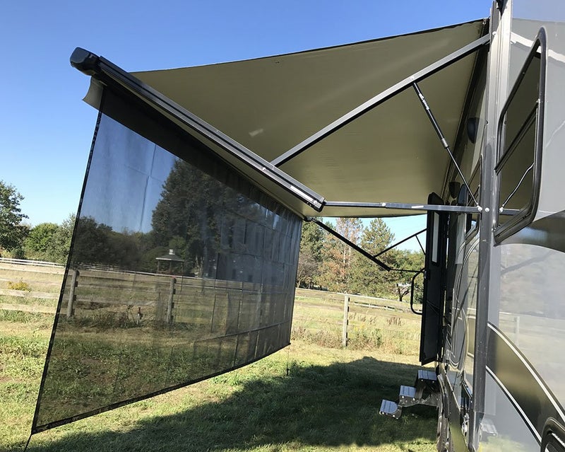 Tentproinc RV Awning Sun Shade Screen 8' X 19' 3'' (Fit for 20' Awning) Mesh Sunshade for Motorhome Camping Trailer Awning Sunscreen Shadescreen Block UV Glare - 3 Year Warranty (Black) - Image 2